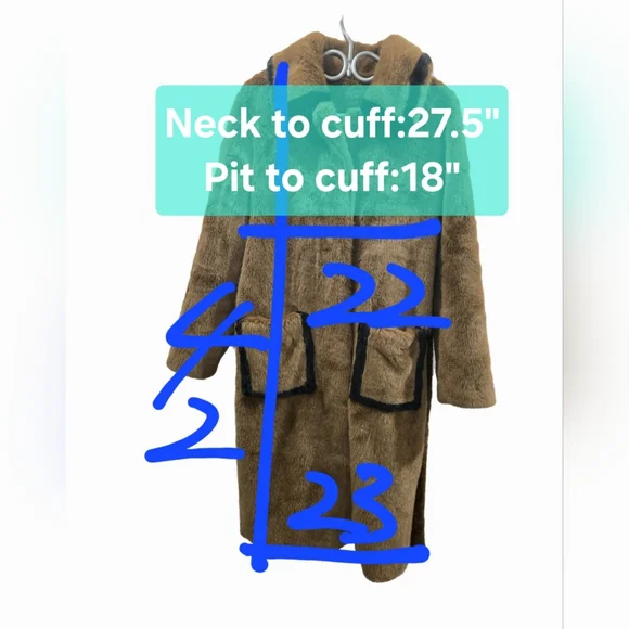 Sandro Badasse Faux Fur Coat Size S/M - Picture 2 of 11